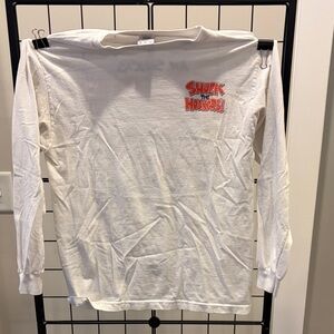 White Long Sleeve Tee with Graphic Print
